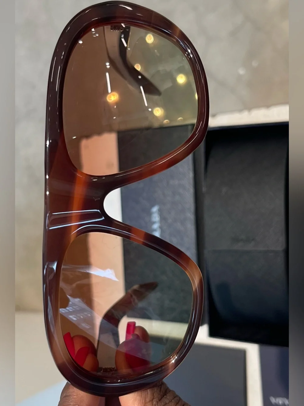 Prada Brown Gradient Acetate Sunglasses with Dark Lenses